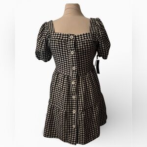Black Tape Black and White Checkered Mini Dress